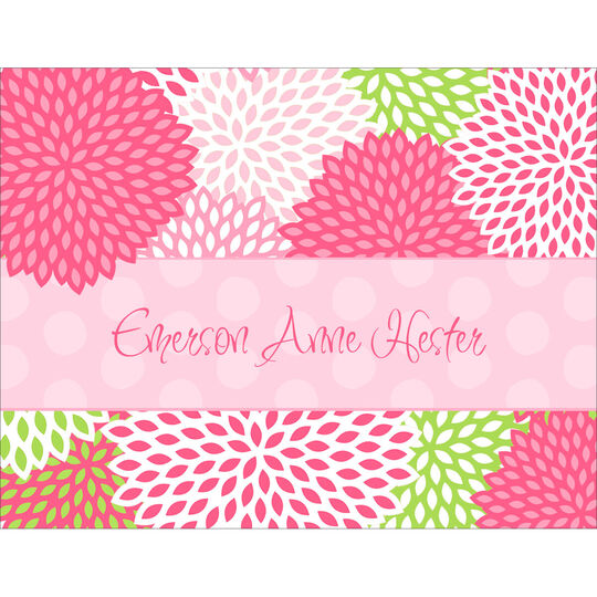 Pink Mums Folded Note Cards
